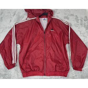 Vintage Adidas Adult XL Windbreaker With Hood‎ Track Jacket Coat